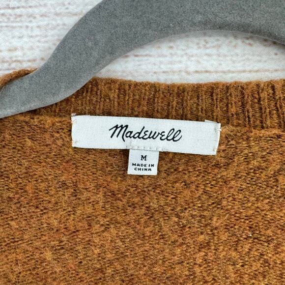 Madewell Wrap-Front Pullover Sweater in Coziest Yarn Womens Medium Hthr Harvest - Picture 5 of 9